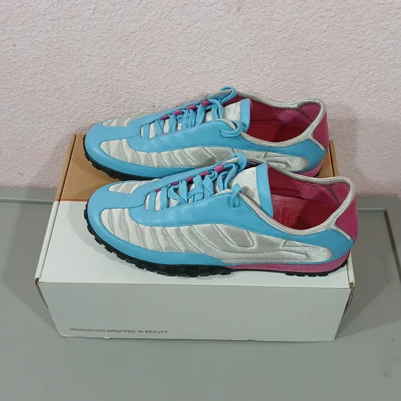 Rare Find **New Nike Lab G Series Quilted Silver, Blue and Pink Sneakers - Picture 5 of 11